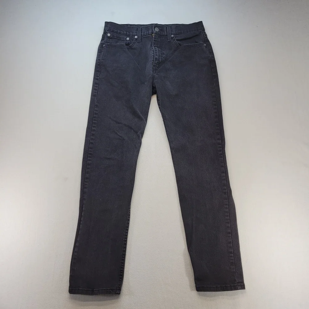 Levi's 502 Regular Taper Jeans Mens 32x32 Black Denim Stretch Mid Rise